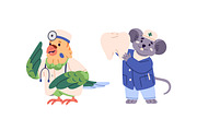Cute animals doctors set, an Animal Illustration by PaperTrident (Thumbnail 5 of 6)
