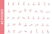 42 Funny Yoga Poses, a Healthcare Illustration by muratkalkavan (Thumbnail 2 of 4)