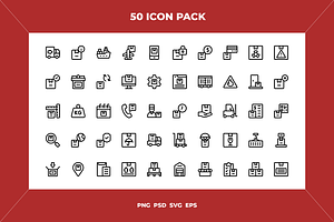 Logistics icons, an Outline Icon by Wencory