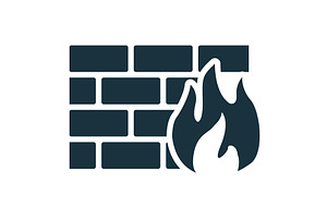Firewall protecting data with brick, a Technology Illustration by Aimagenarium@gmail.com