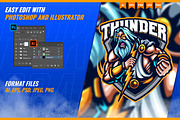 Zeus Thunder God Mascot Esport Logo, a Branding & Logo Template by FNR Graphics (Thumbnail 2 of 5)