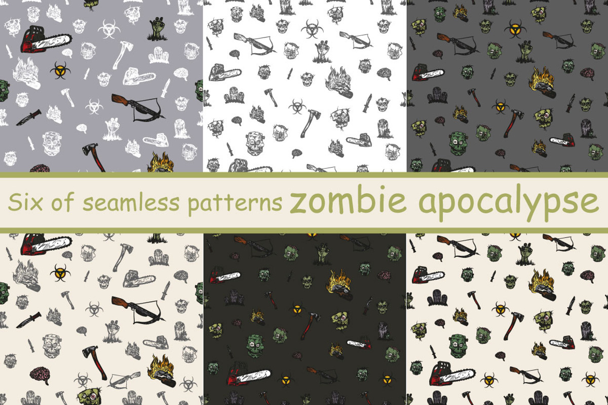 Zombies set, a Pattern Graphic by ArtOwl (Photo 5 of 5)