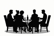 Dinner Table Silhouette Art, an Illustration by hafijul (Thumbnail 9 of 9)