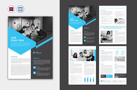 4 Page Case Study Template | MS Word, a Flyer Template by TheBrightGrap