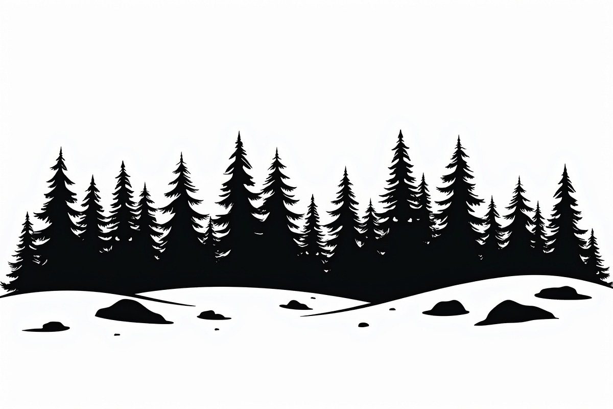 Pine Forest Silhouette Bundle, a Graphic by Creativeshirt (Photo 7 of 16)