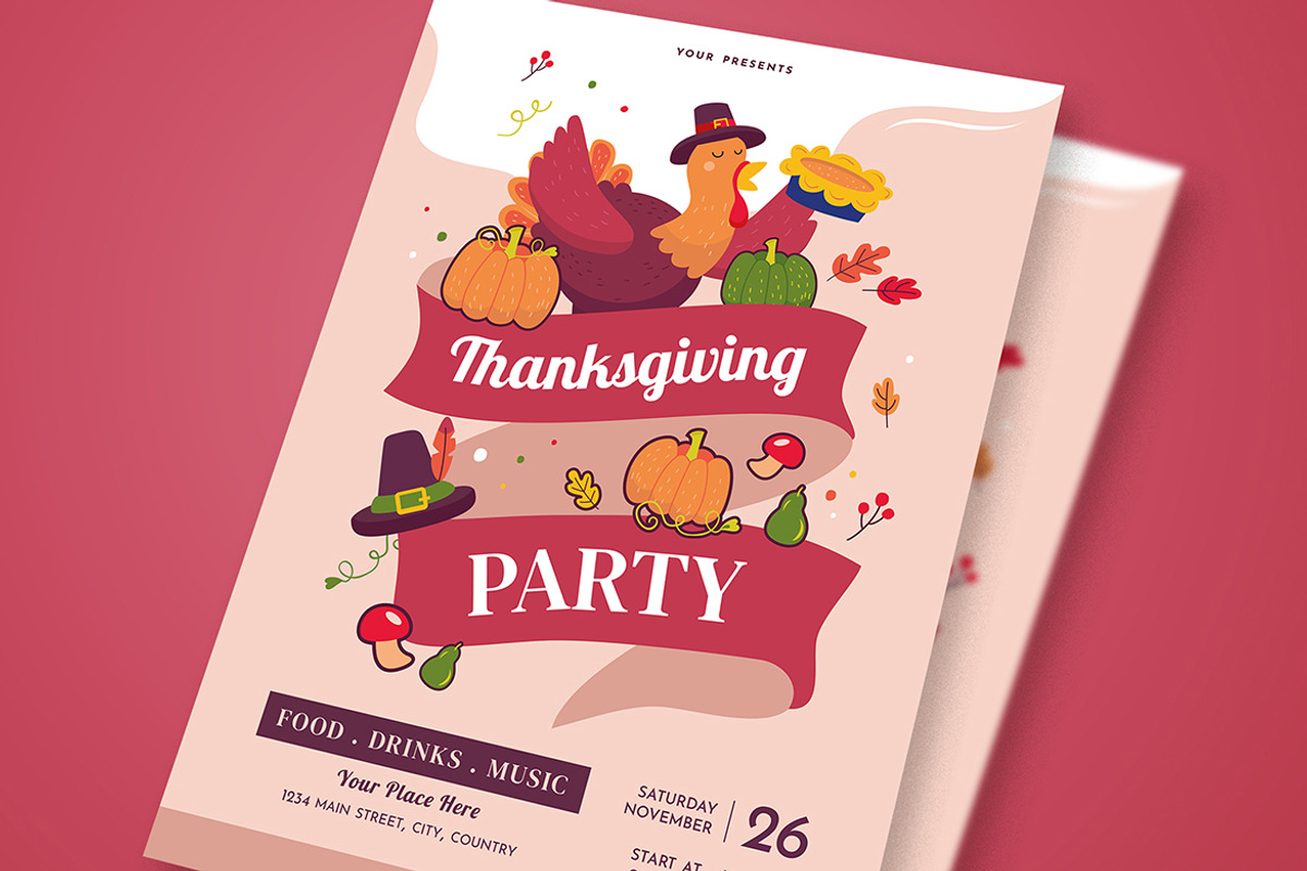 Happy Thanksgiving Flyer, a Flyer Template by Esui Studio (Photo 1 of 3)
