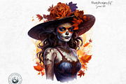 La Catrina Day of the Dead Clipart, a Person Illustration by ThatsDesignArt (Thumbnail 6 of 10)