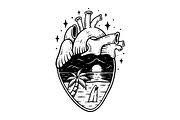 Tropical Heart Beach Illustration, an Object Illustration by Decoconio Design (Thumbnail 2 of 3)