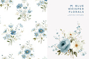 watercolor blue preppy floral clipar, an Illustration by Patishop Art (Thumbnail 4 of 10)