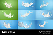 Milk Splash. 56 images, a Background Graphic by Handmadefont (Thumbnail 3 of 11)