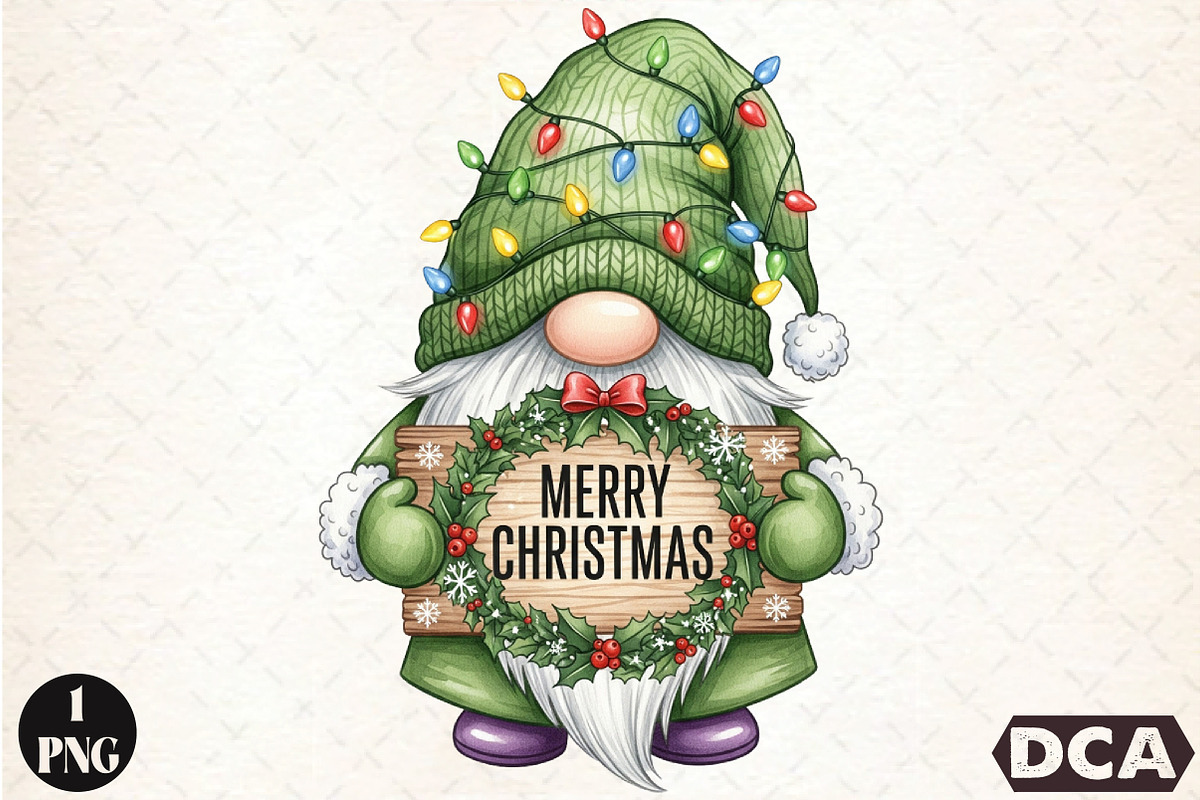 Merry Christmas Gnomes Png, an Illustration by DreamCafeArt (Photo 1 of 6)