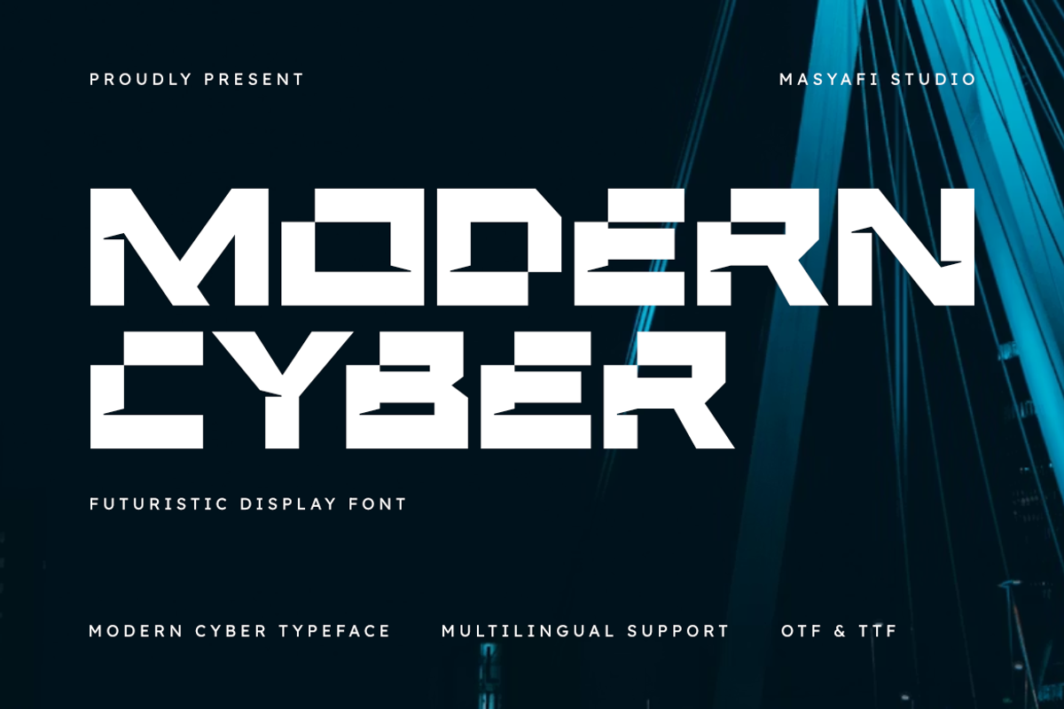 Modern Cyber | Futuristic Font, a Symbol Font by Masyafi Studio (Photo 1 of 8)