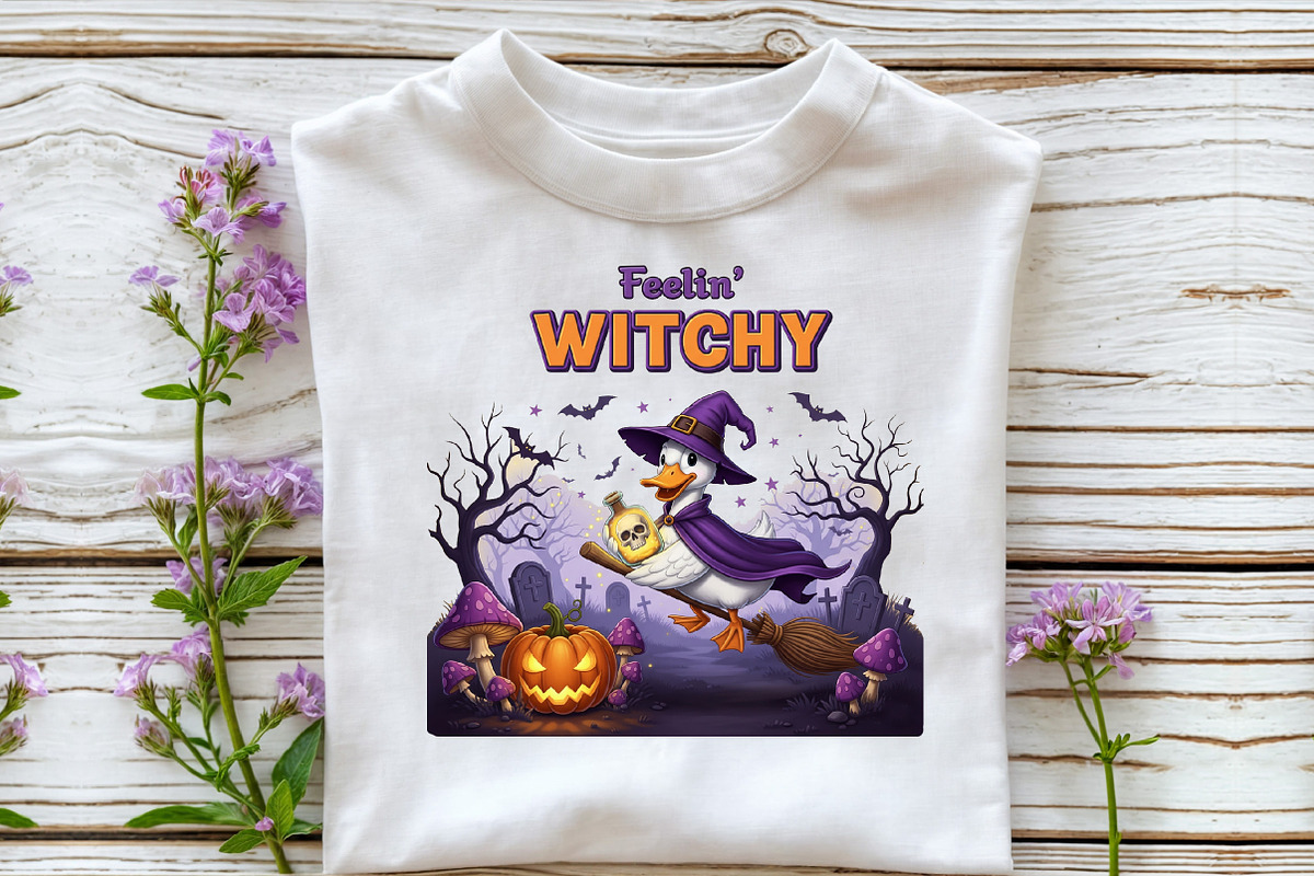 Halloween Witch Goose Feelin' Witchy, an Illustration by DreamCafeArt (Photo 2 of 7)