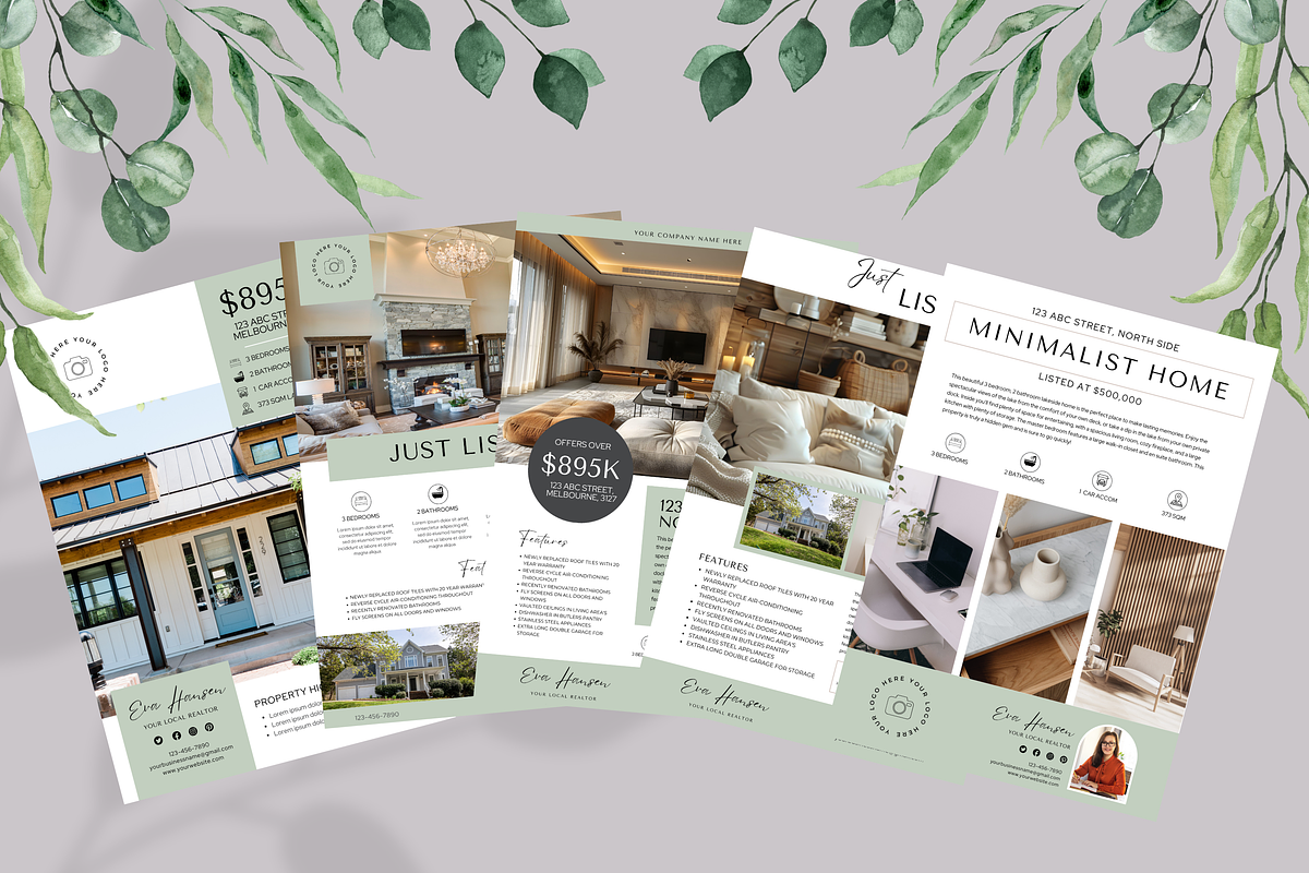 REAL ESTATE FLYER TEMPLATES BUNDLE, a Marketing Template by Daring Digies (Photo 4 of 9)