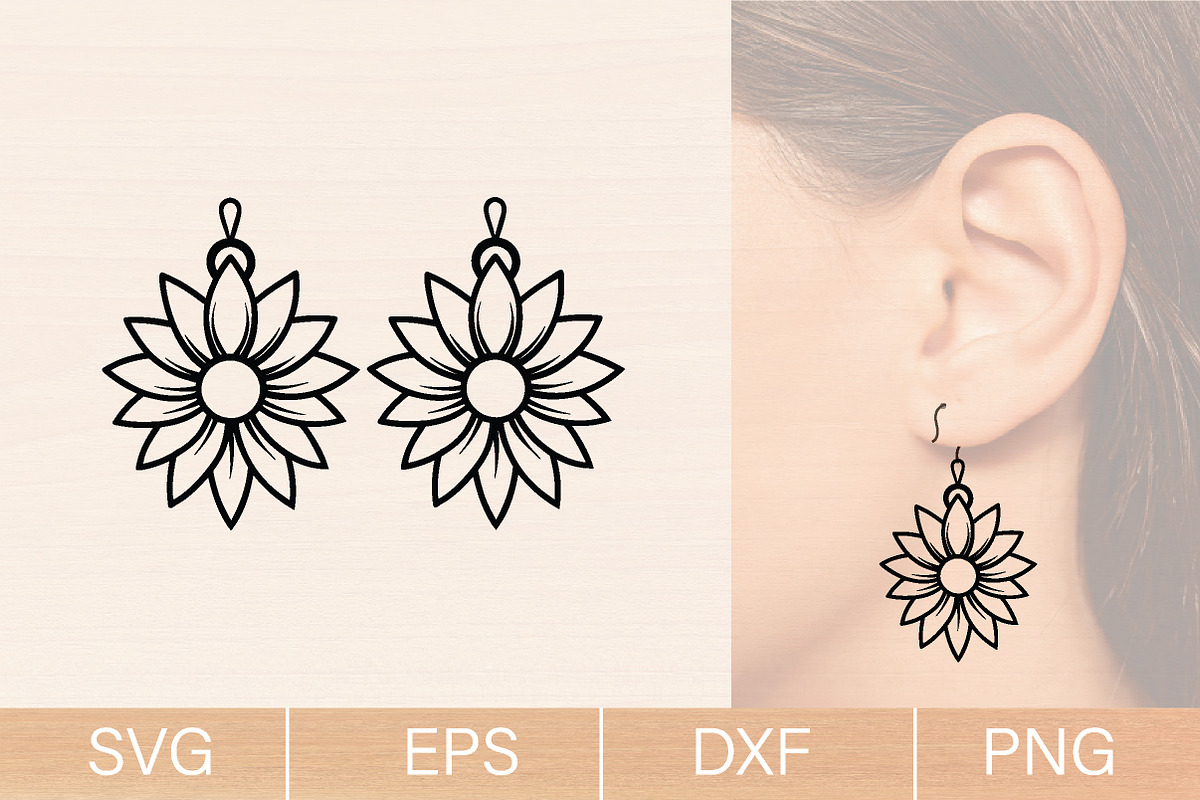 Trendy Earrings Laser Cut Svg bundle, an Object Graphic by jannatulpakhi (Photo 9 of 13)