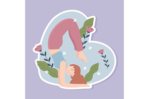 young woman practicing yoga, a Person Illustration by studiogstock