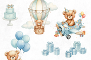 Watercolor Teddy Bear Clipart PNG, an Illustration by Elegant_Studio44 (Thumbnail 4 of 5)