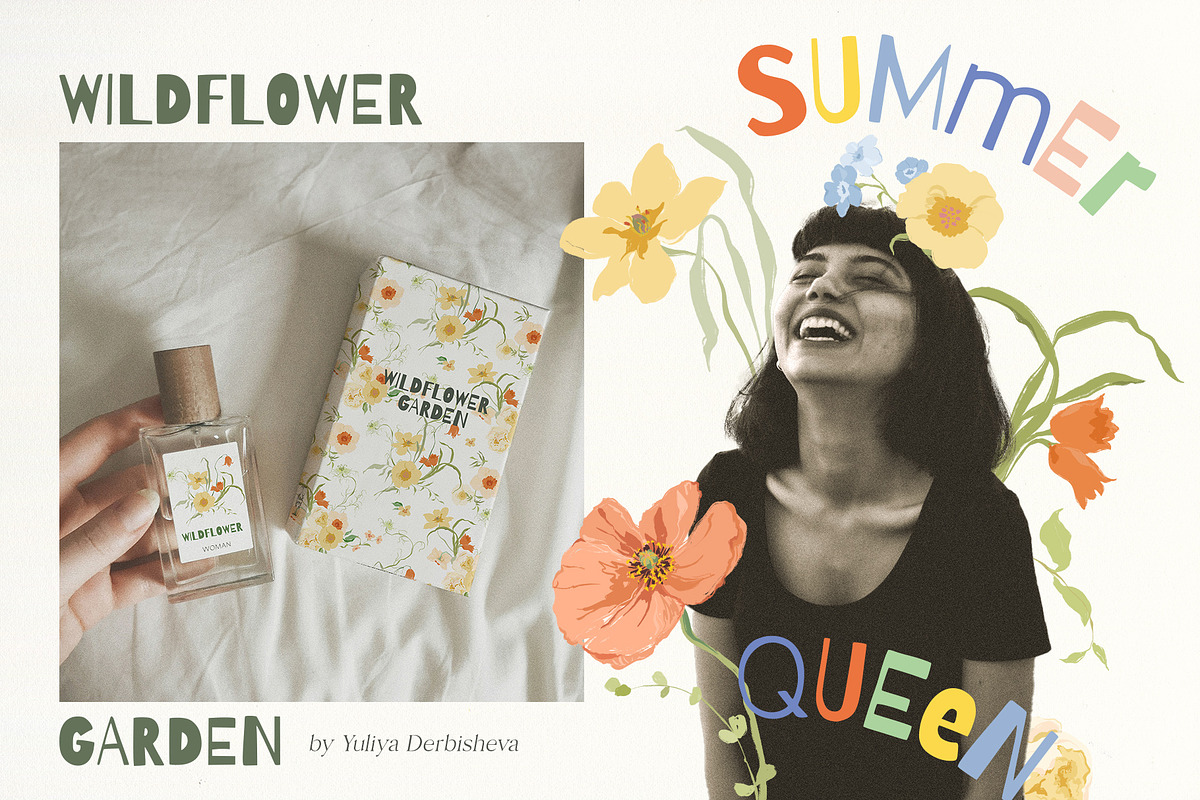 Wildflower garden retro flowers, a Decorative Illustration by Yuliya Derbisheva (Photo 2 of 12)