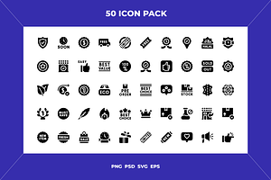Product features icons, an Outline Icon by Wencory