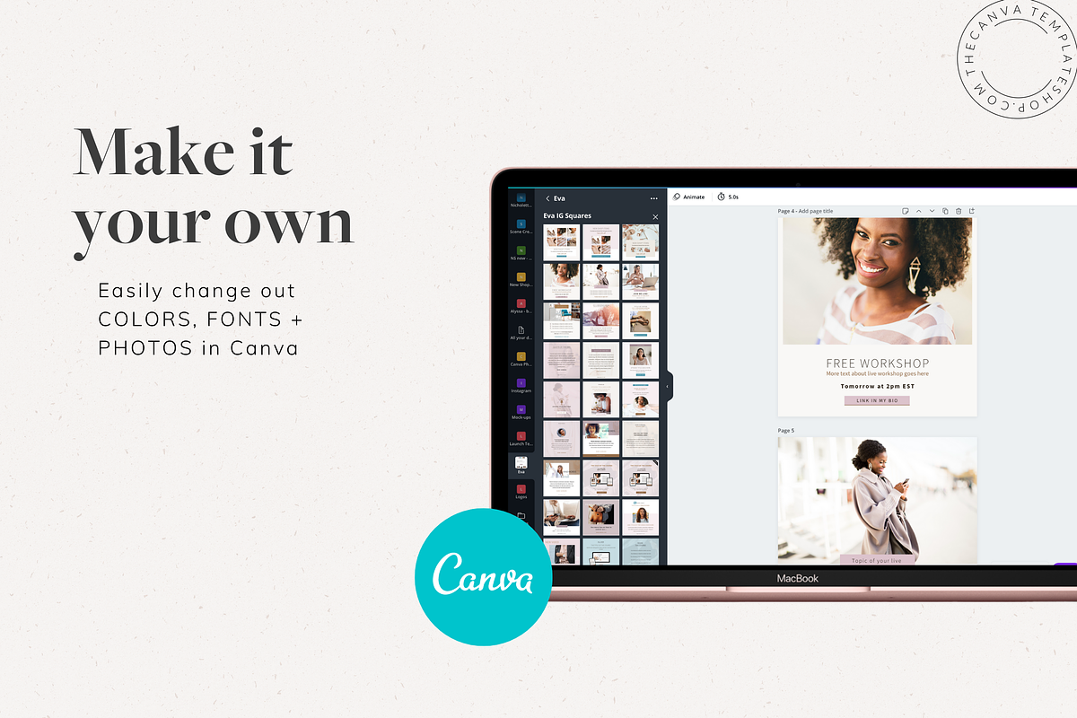 Eva Instagram Squares Canva Template, a Templates & Theme by The Canva Template Shop (Photo 2 of 7)