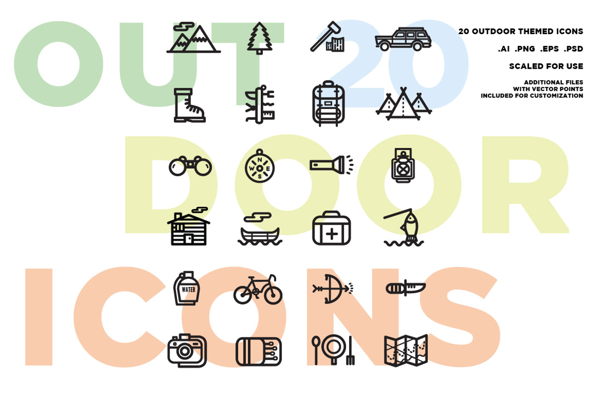 Outdoor Icon Set, a Graphic by Nomad Stockpile (Photo 1 of 2)