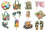 Camouflage Summer Clipart Bundle, an Illustration by Watercolor design (Thumbnail 2 of 5)