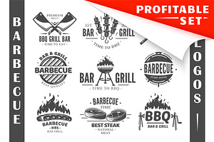 18 BBQ Logos Templates