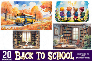 20 Groovy School Background Bundle, a Graphic by Sofia's Fashion