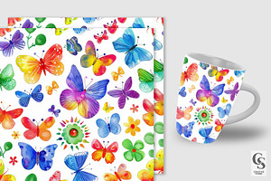 Colorful Hippie Butterflies Patterns