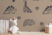 Cute Dinosaures Seamless Pattern, a Pattern Graphic by Marketello Studio (Thumbnail 3 of 11)