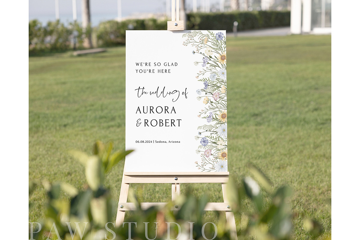 Wildflower Wedding Welcome Sign Boho, an Invitation Template by PawGraphic (Photo 5 of 8)