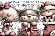 Whimsical Christmas Cat & Dog Clipar, an Illustration by Libby Wishes (Thumbnail 1 of 7)