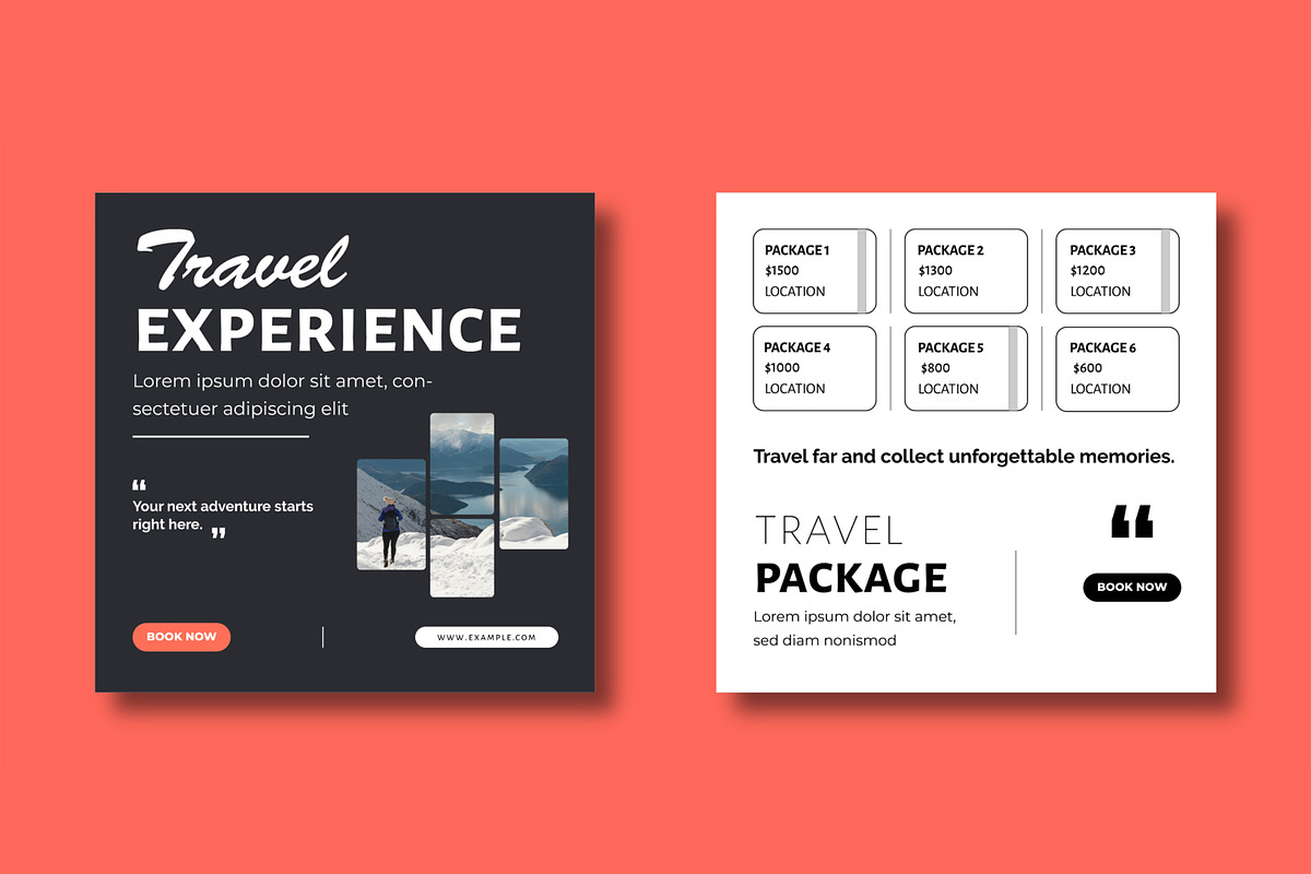 Travel Social Media Template Layout, a Social Media Template by MightyDesign (Photo 3 of 8)