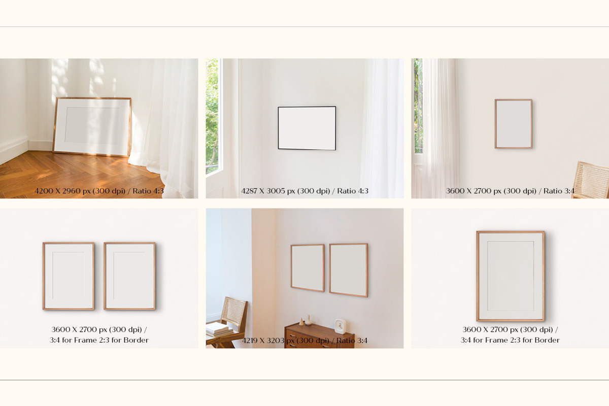 Minimalist Frame Mockup Bundle, a Print Template by LOPEstudio (Photo 2 of 9)