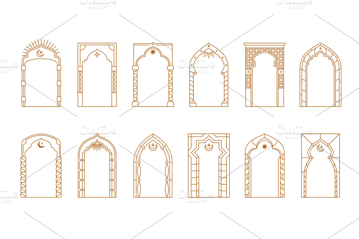 Arabian Ramadan boho line arch, a Decorative Illustration by Vector Tradition
