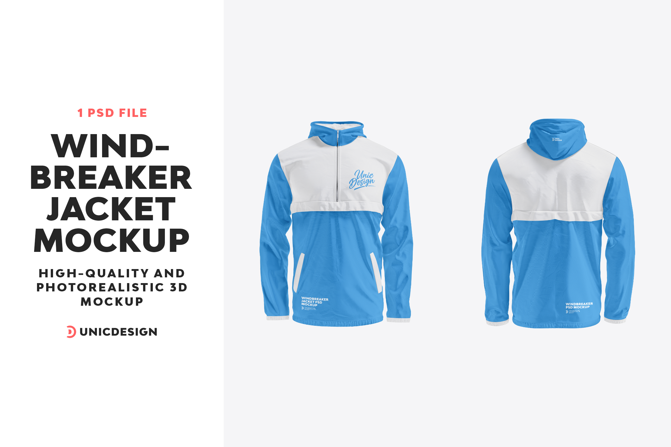 Windbreaker Jacket Mockup, an Apparel Mockup by UnicDesign