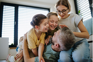 Portrait of father with three, a Person Photo by HalfPoint