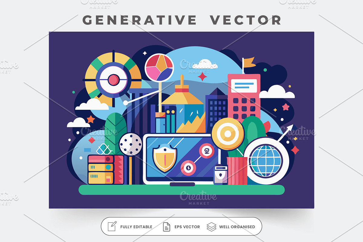 A vibrant digital display showcases, a Graphic by Iftikhar Alam