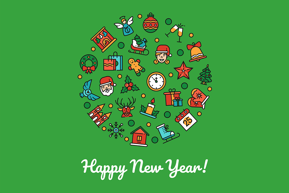 Christmas Line Icons Set + Bonuses, an Outline Icon by Boyko Pictures (Photo 5 of 14)