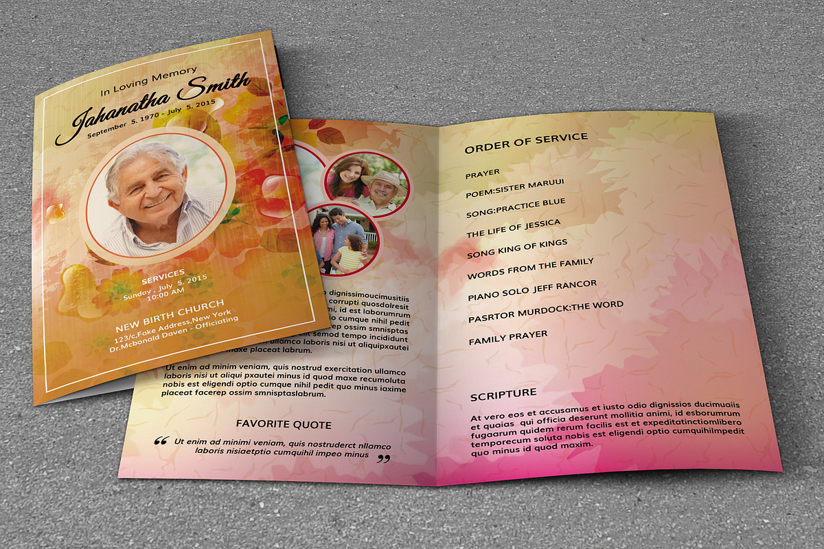 Funeral Program Template-V240, a Brochure Template by Template Shop (Photo 2 of 4)