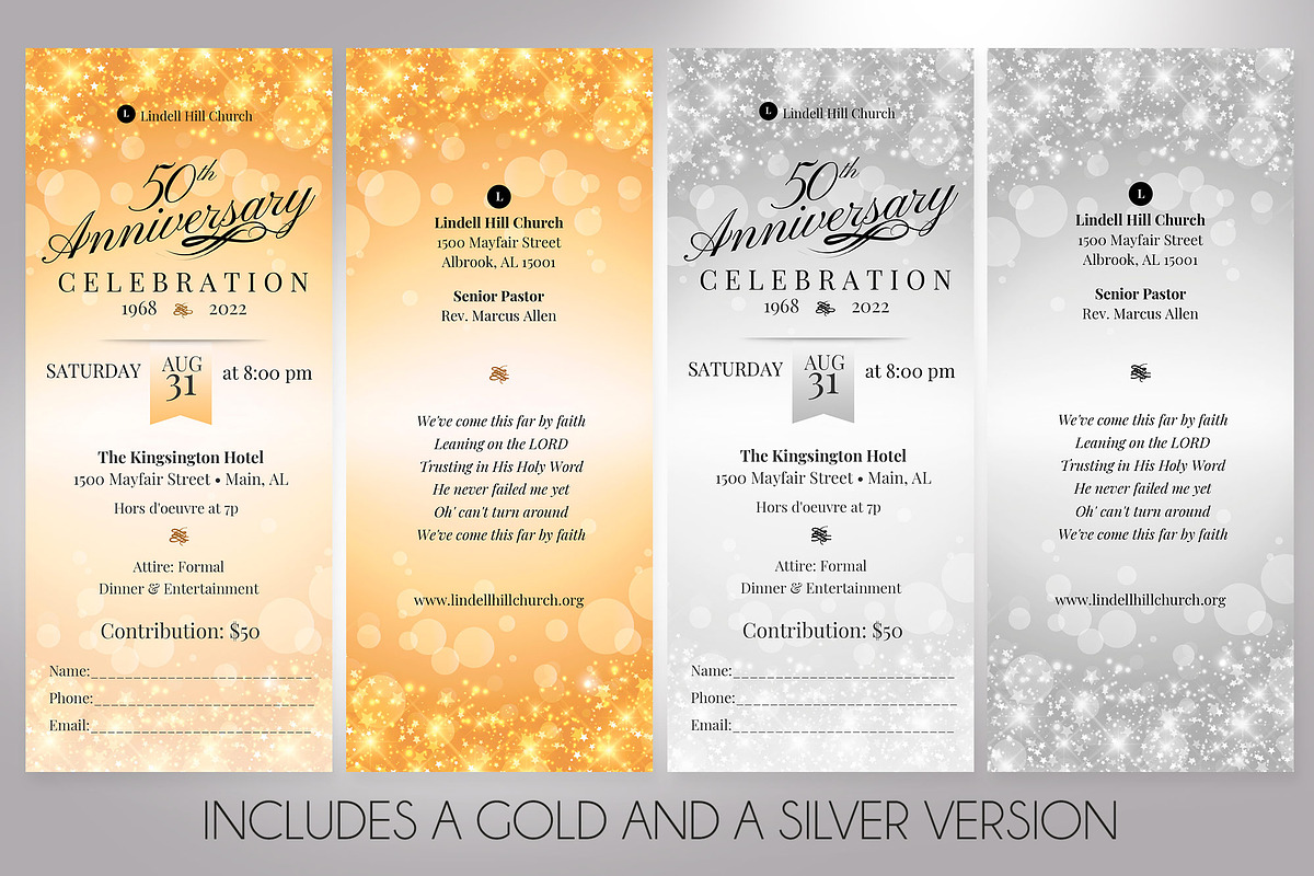Church Anniversary Ticket Canva, a Card Template by Godserv Designs (Photo 4 of 10)