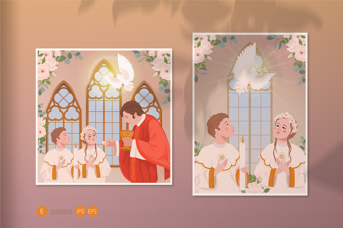 My First Communion. Vector Set, a Seasonal Illustration by Tata Pilip (Photo 6 of 10)