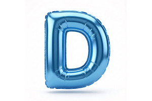 Blue Metallic Letter D Foil Balloon