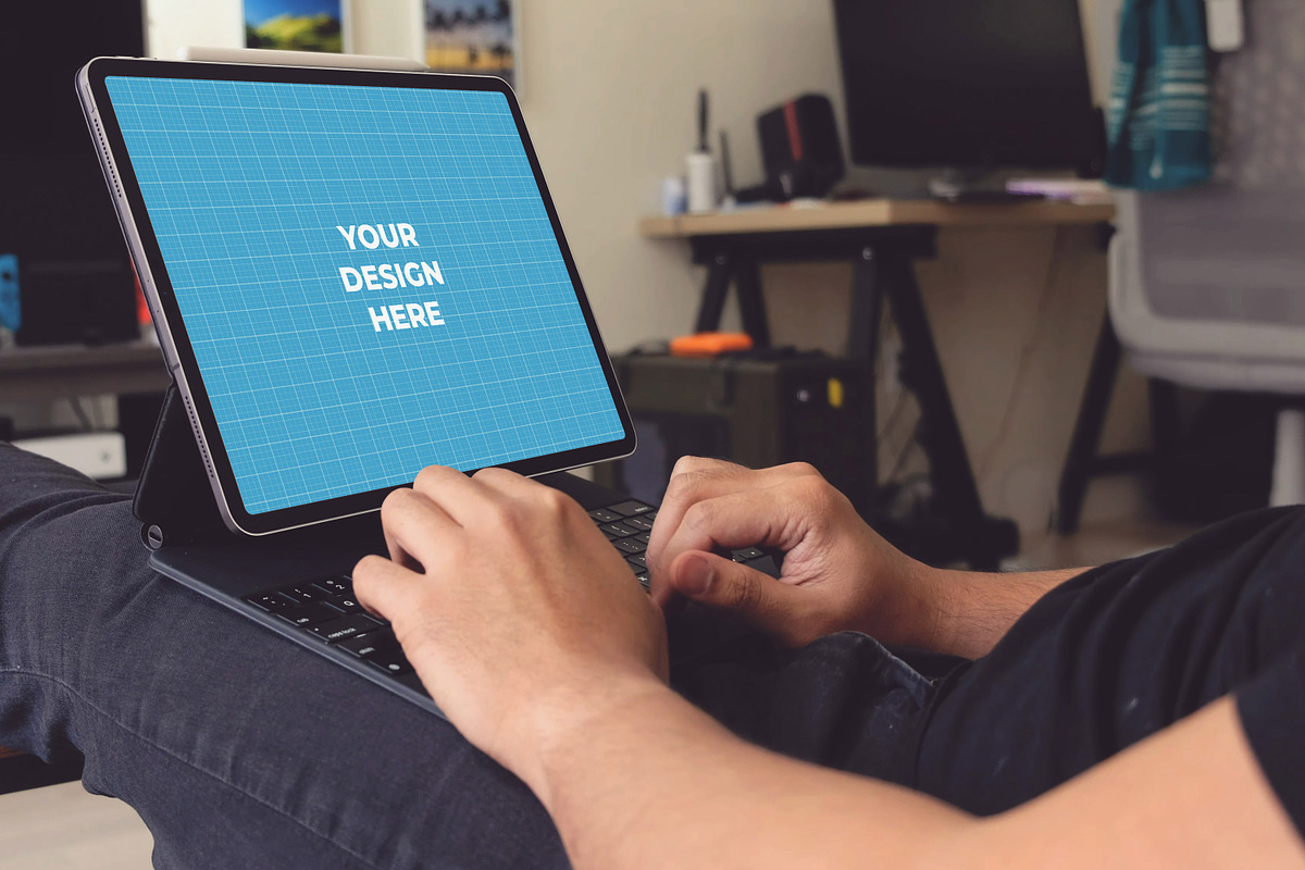 12 PSD Ipad Pro Keyboard Mockup #1, an iPad Mockup by Laura (Photo 4 of 13)