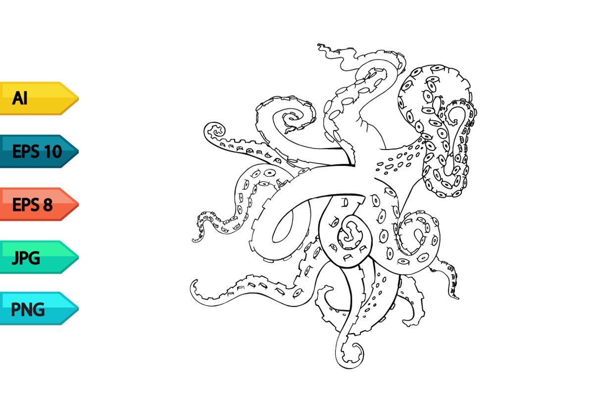 Vector sketch octopus tentacles, an Animal Illustration by julia_musdotter (Photo 12 of 19)