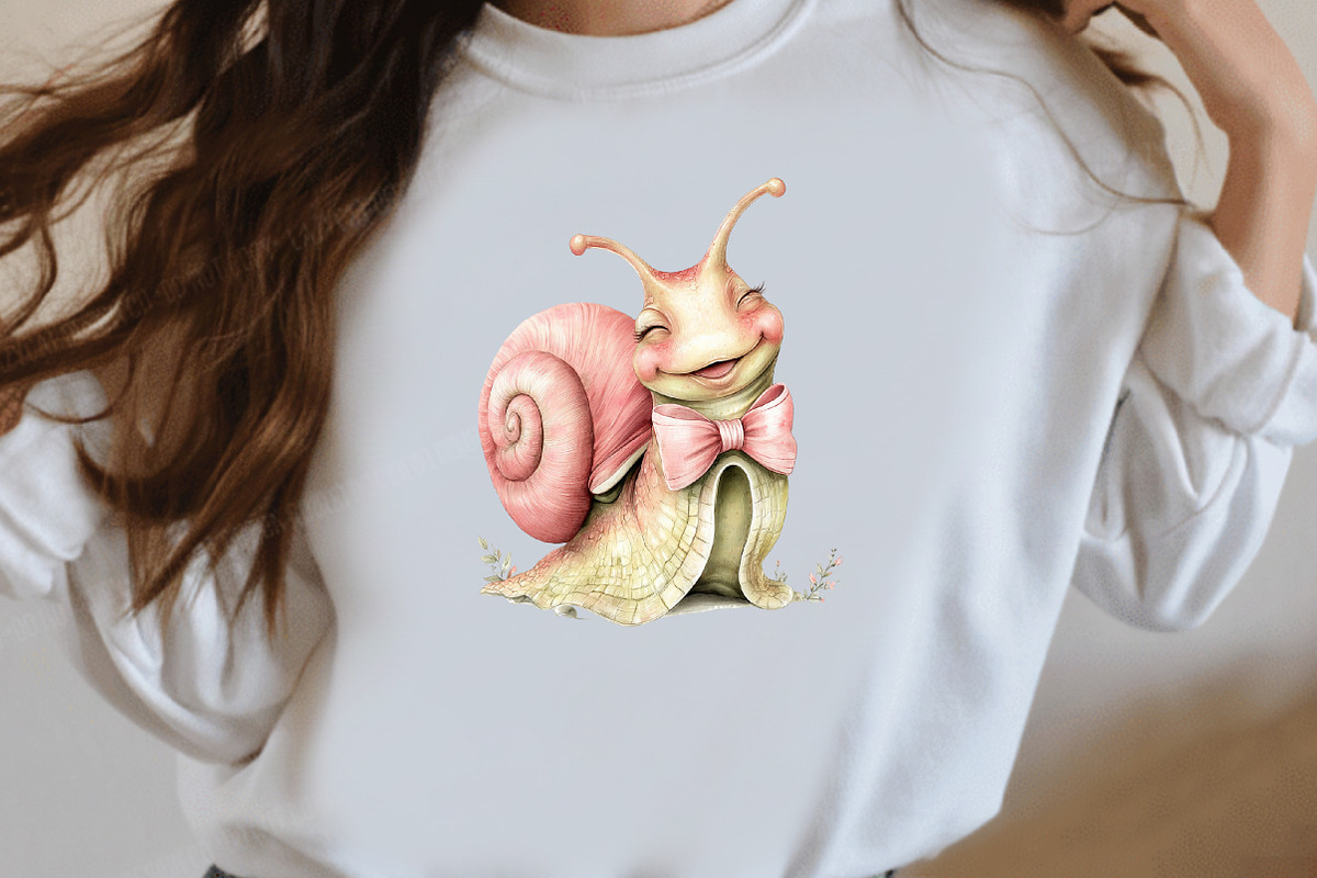 Whimsical Funny Spring Snail Clipart, an Illustration by Designworld (Photo 8 of 8)