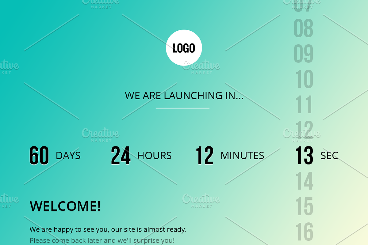 Creative Coming Soon Template PSD, a Websites & App Template by DesignMarket (Photo 7 of 10)