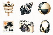 Ivory and Black Hello Summer Clipart, an Illustration by OK Design (Thumbnail 3 of 5)