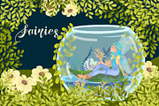 Lovely fairies cliparts, an Illustration by Cute Little Workshop (Thumbnail 3 of 4)