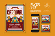 Yellow Red Carnival Flyer Set, a Flyer Template by graphicook (Thumbnail 1 of 3)